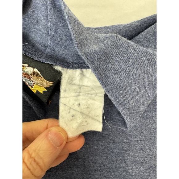 Harley-Davidson Blue Long Sleeve Turtleneck Blue Motorcycle Biker Logo Large - Picture 7 of 7